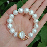 11-12mm Freshwater Pearl Bracelet for Women, Christmas Gift