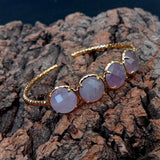 12mm Natural Amethyst Plated Bangle Bracelet