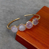 12mm Natural Amethyst Plated Bangle Bracelet