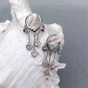 YYGEM 14mm Heart Crystal Hoop Earrings for Women