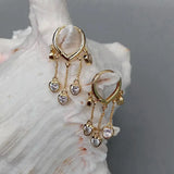 YYGEM 14mm Heart Shaped Crystal Drop Hoop Earrings for Women