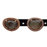 Labradorite CZ Pave Stud Earrings