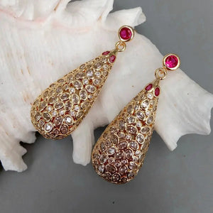 YYGEM CZ Teardrop Dangle Earrings