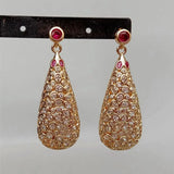 YYGEM CZ Teardrop Dangle Earrings