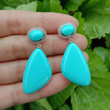 Turquoise Triangle Shape Earrings Geometric Jewelry For Women