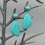 Turquoise Triangle Shape Earrings Geometric Jewelry For Women