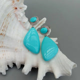 Turquoise Triangle Shape Earrings Geometric Jewelry For Women