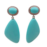 Turquoise Triangle Shape Earrings Geometric Jewelry For Women