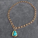 YYGEM Turquoise Pendant Chokers Necklace