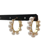 YYGEM 25mm Freshwater Cultured Pearl Hoop Earrings