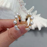 YYGEM 25mm Freshwater Cultured Pearl Hoop Earrings