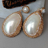 Mother Of Pearl Shell Freshwater Pearl Stud Earrings for Women