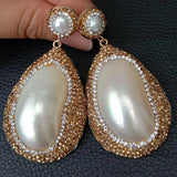 Mother Of Pearl Shell Freshwater Pearl Stud Earrings for Women