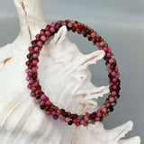 Natural Tourmaline Stretch Elastic Bracelet Gemstone Jewelry