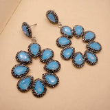 YYGEM 40x46mm Rhinstone Crystal Dangle Earrings