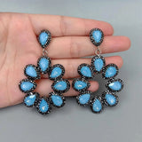 YYGEM 40x46mm Rhinstone Crystal Dangle Earrings