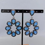 YYGEM 40x46mm Rhinstone Crystal Dangle Earrings