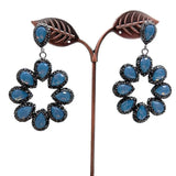 YYGEM 40x46mm Rhinstone Crystal Dangle Earrings