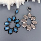 YYGEM 40x46mm Rhinstone Crystal Dangle Earrings