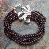 6 Strands 4mm Garnet Bracelet 8'' Gift