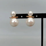 Cream Sea Shell Pearl Stud Earrings 8.5mm-14mm