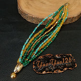 8'' 8 Strand Yellow Jade Malachite Amazonite Bracelet
