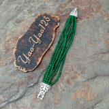 YYGEM 8'' Green Jade Bracelet with CZ Clasp
