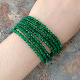 YYGEM 8'' Green Jade Bracelet with CZ Clasp
