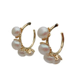 8mm Freshwater Pearl Yellow Plated Hoop Stud Earrings