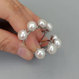 YYGEM Freshwater Pearl Hoop Stud Earrings for Women