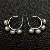 YYGEM Freshwater Pearl Hoop Stud Earrings for Women