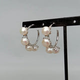 YYGEM Freshwater Pearl Hoop Stud Earrings for Women