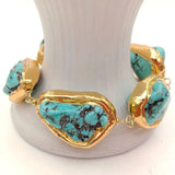 Vintage Turquoise Nugget Wrap Bracelet for Women
