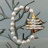 9x11mm Natural Rice Cultured Freshwater Pearl Baroque Pearl Bracelet
