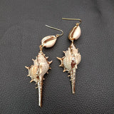 YYGEM Bohemian Ocean Beach Cowrie Shell Drop Earrings
