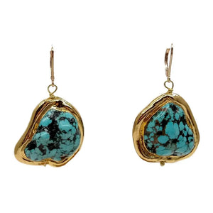 Freeform Turquoise Necklace & Earrings Set, Ethnic Jewelry for Women