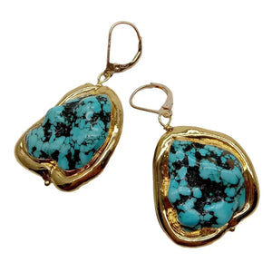Freeform Turquoise Necklace & Earrings Set, Ethnic Jewelry for Women