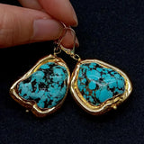Freeform Turquoise Necklace & Earrings Set, Ethnic Jewelry for Women
