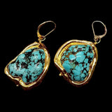 Freeform Turquoise Necklace & Earrings Set, Ethnic Jewelry for Women