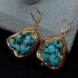 Freeform Turquoise Necklace & Earrings Set, Ethnic Jewelry for Women