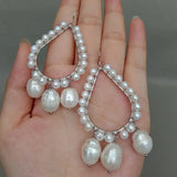 YYGEM Freshwater Pearl Drop Earring for Women