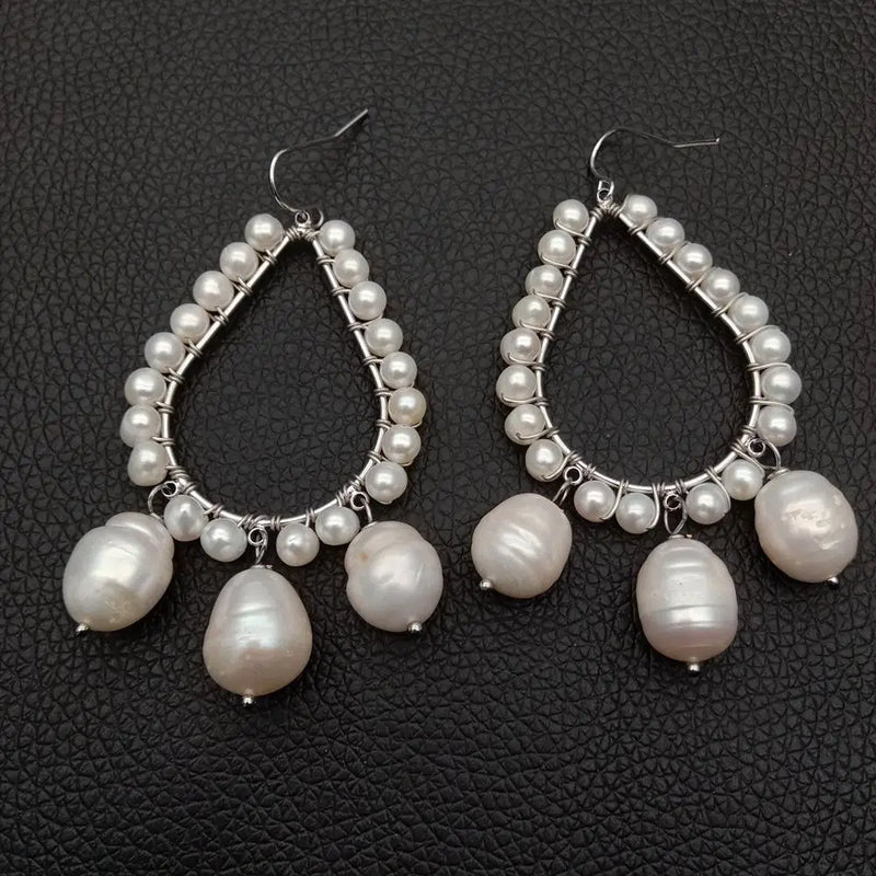 YYGEM Freshwater Pearl Drop Earring for Women