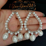 YYGEM Freshwater Pearl Drop Earring for Women