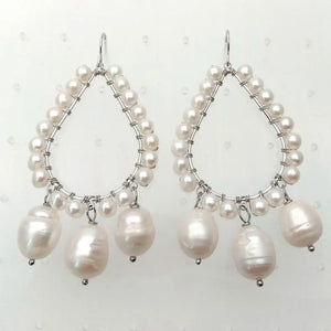 YYGEM Freshwater Pearl Drop Earring for Women