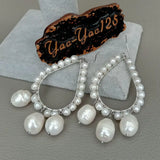 YYGEM Freshwater Pearl Drop Earring for Women