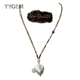 Tourmaline Garnet Necklace Keshi Pearl Pendant