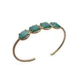 YYGEM 12mm Green Amazonite Bangle Bracelet Adjustable