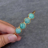 YYGEM 12mm Green Amazonite Bangle Bracelet Adjustable
