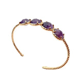 YYGEM 12mm Faceted Purple Amethyst Bangle Bracelet