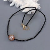 YYGEM Natural Spinel Pearl Crystal Pave Necklace Gemstone Jewelry